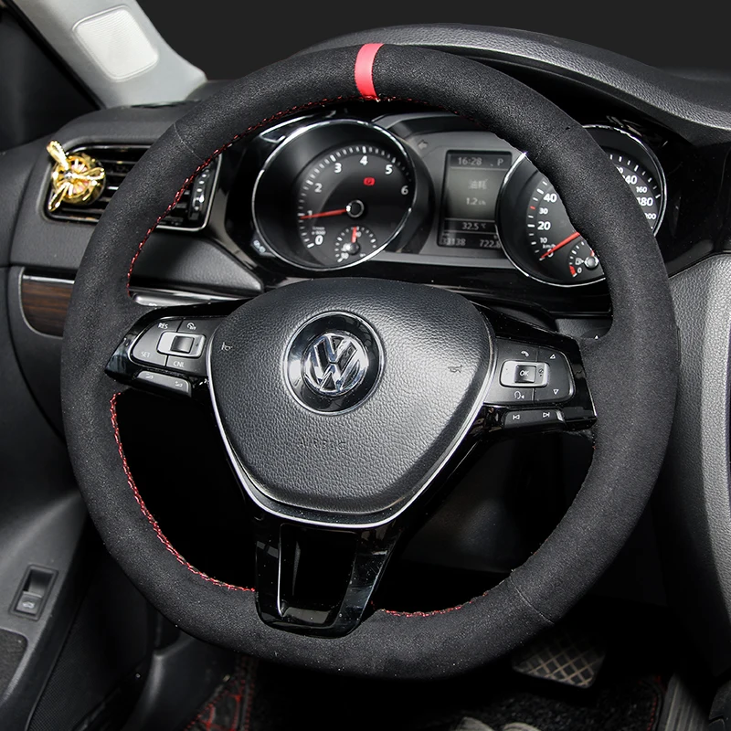 

For Volkswagen Lavida plus Bora Lamando Golf Magotan Sagitar polo Tylcin hand stitched steering wheel cover leather grip cover