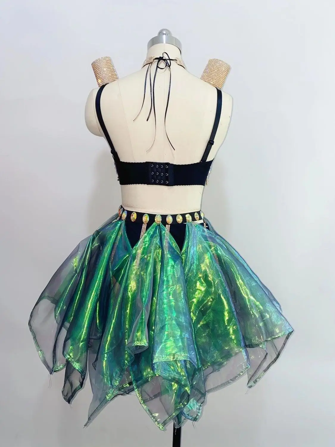 바 나이트클럽 섹시 무대 공연 의상 여성 DJ 가수 고고 댄스팀 페스티벌 파티 레이브 의상 라인스톤 비키니 세트