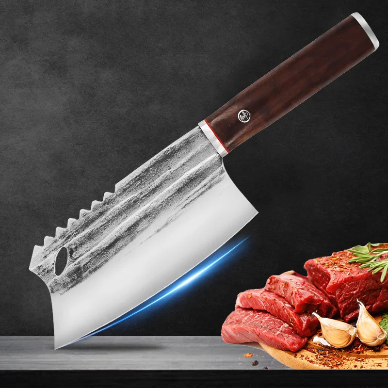 Kitchen Knife Forged Stainless Steel 6.5inch Butcher Knife Meat Vegetables Cleaver Professional Chef Knife