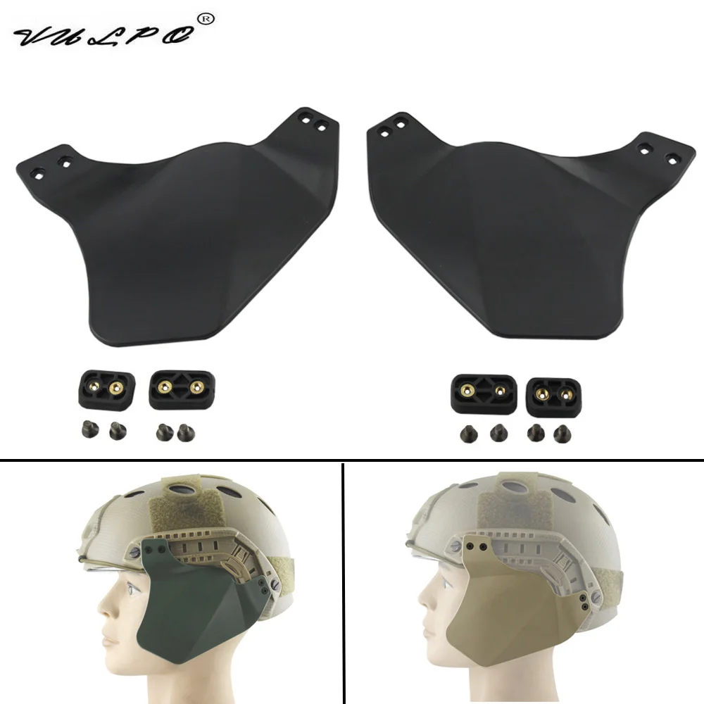 VULPO Paintball Airsoft Helmet Side Cover Tactical Helmet Two Ear Protection Covers For FAST MICH ACH Helmet Accessories