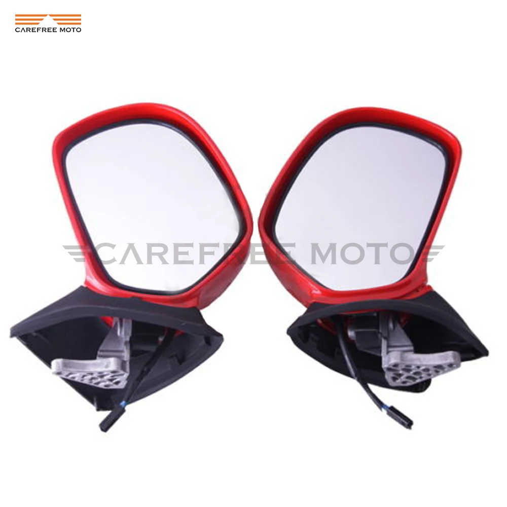 Red Left Right Motorcycle Rear View Mirrors Turn Signal Light Case for Honda Goldwing GL1800 2001-2011