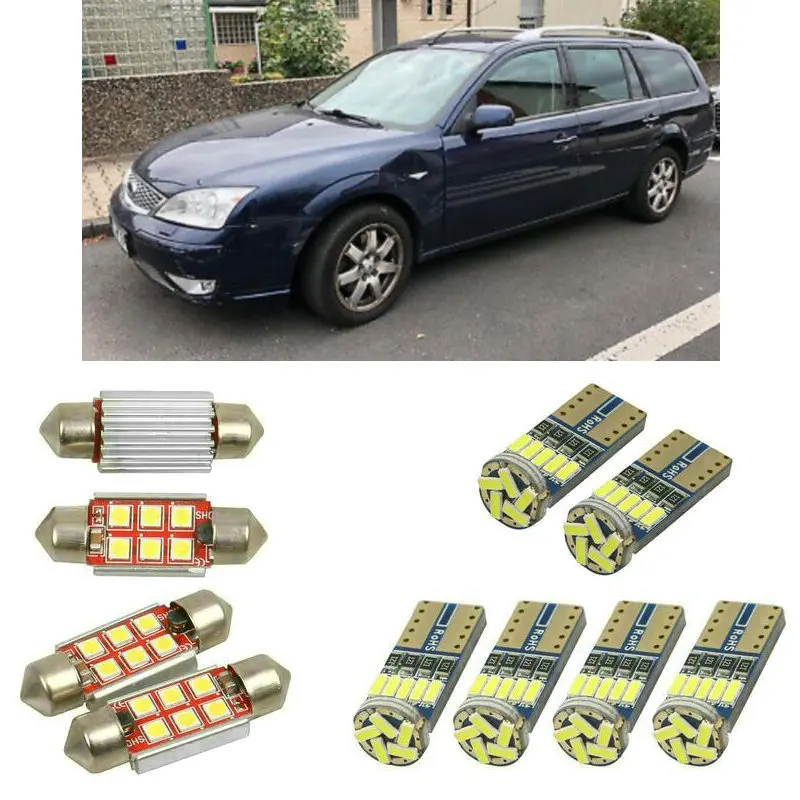 

Interior led Car lights For Ford mondeo mk3 turnier bwy bulbs for cars License Plate Light 8pc