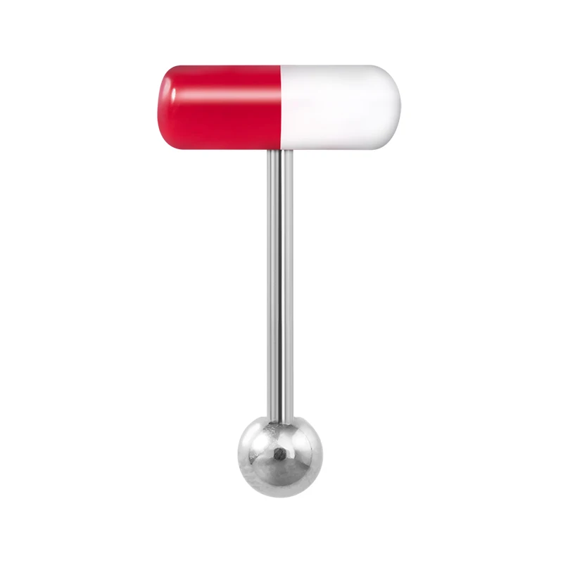 1pc Kapsel Zunge Ring Acryl Pille Zunge Piercing Stud Barbell Chirurgenstahl Bar Bunte Punk Frauen Männer Körper Schmuck 14G
