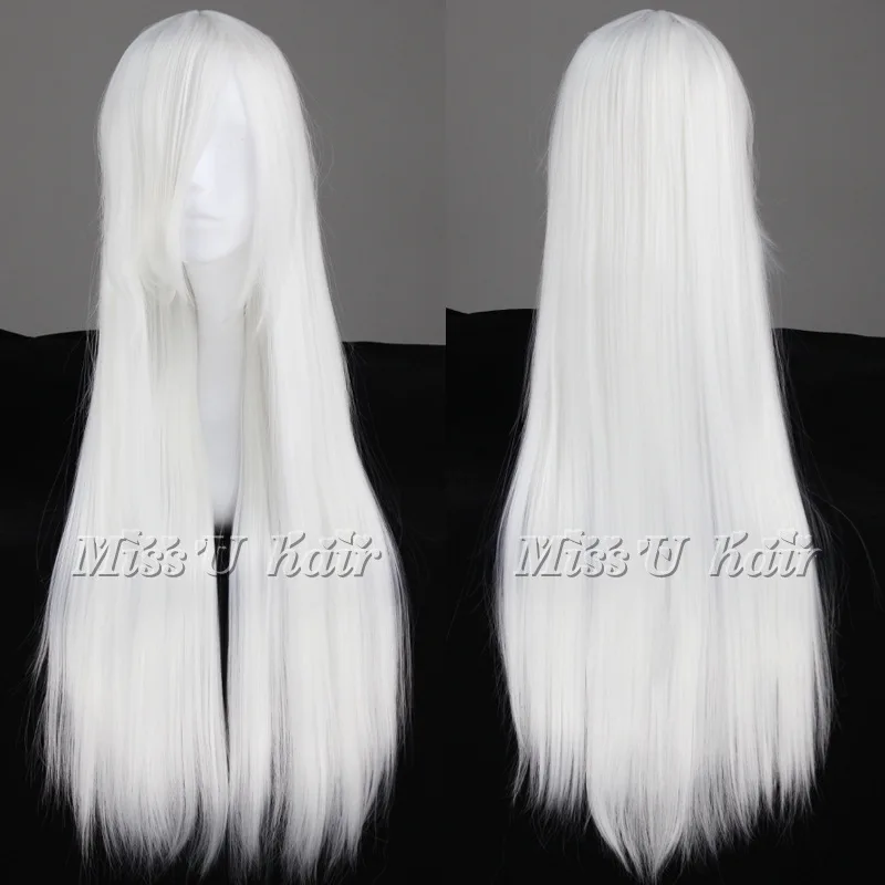 

new fashion Lolita Sliver White Long Straight Anime Halloween Cosplay party role play Wig for adult full hair+Wig Cap