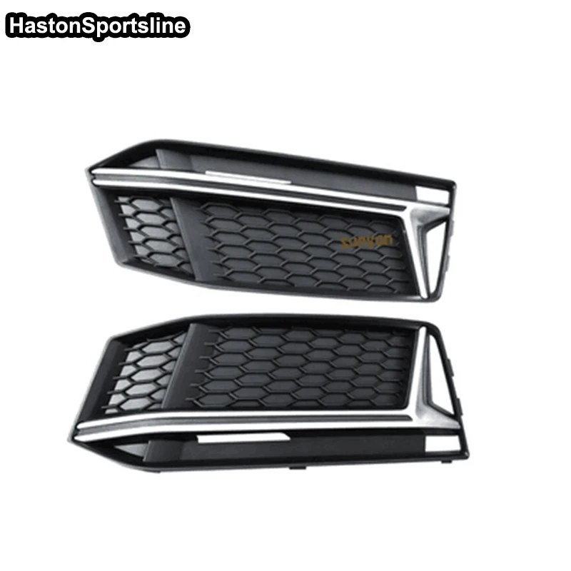 

For Audi S4 S-Line Honeycomb Front Fog Light Fog Lamp Cover Grill Car Accessories 2016-2018 Only S4 S-Line