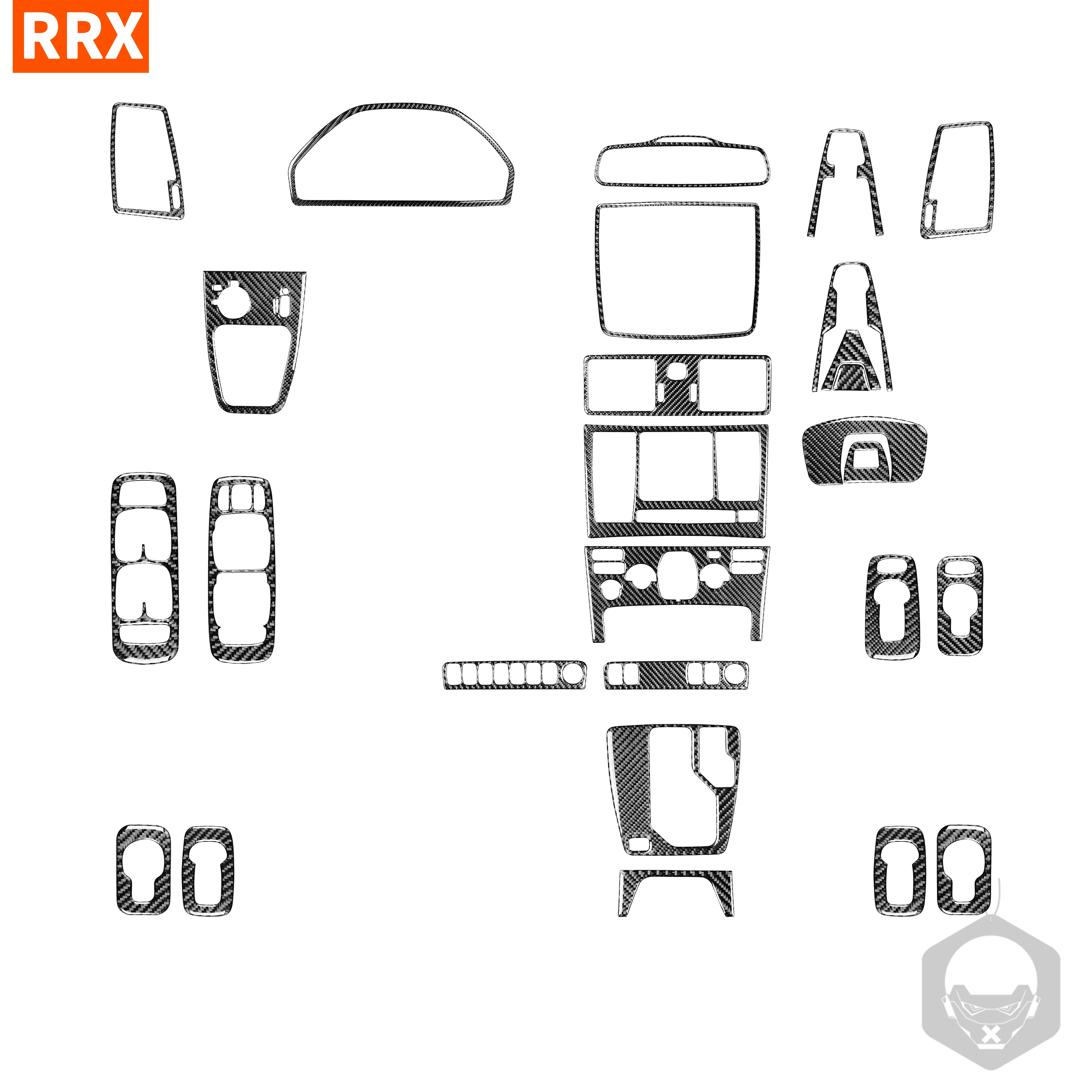 For Volvo XC90 2003-2014 Real Carbon Fiber Stickers Centre Radio AC CD Gearshift Door Panel Car Accessories Interior Decorative