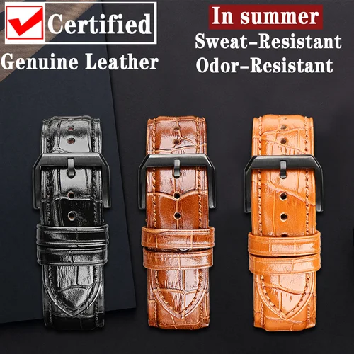 Imagen 2 del producto Correa de cuero de liberación rápida para reloj Tissot Seiko Longines MIDO, accesorios para reloj, pulsera de cuero de vaca