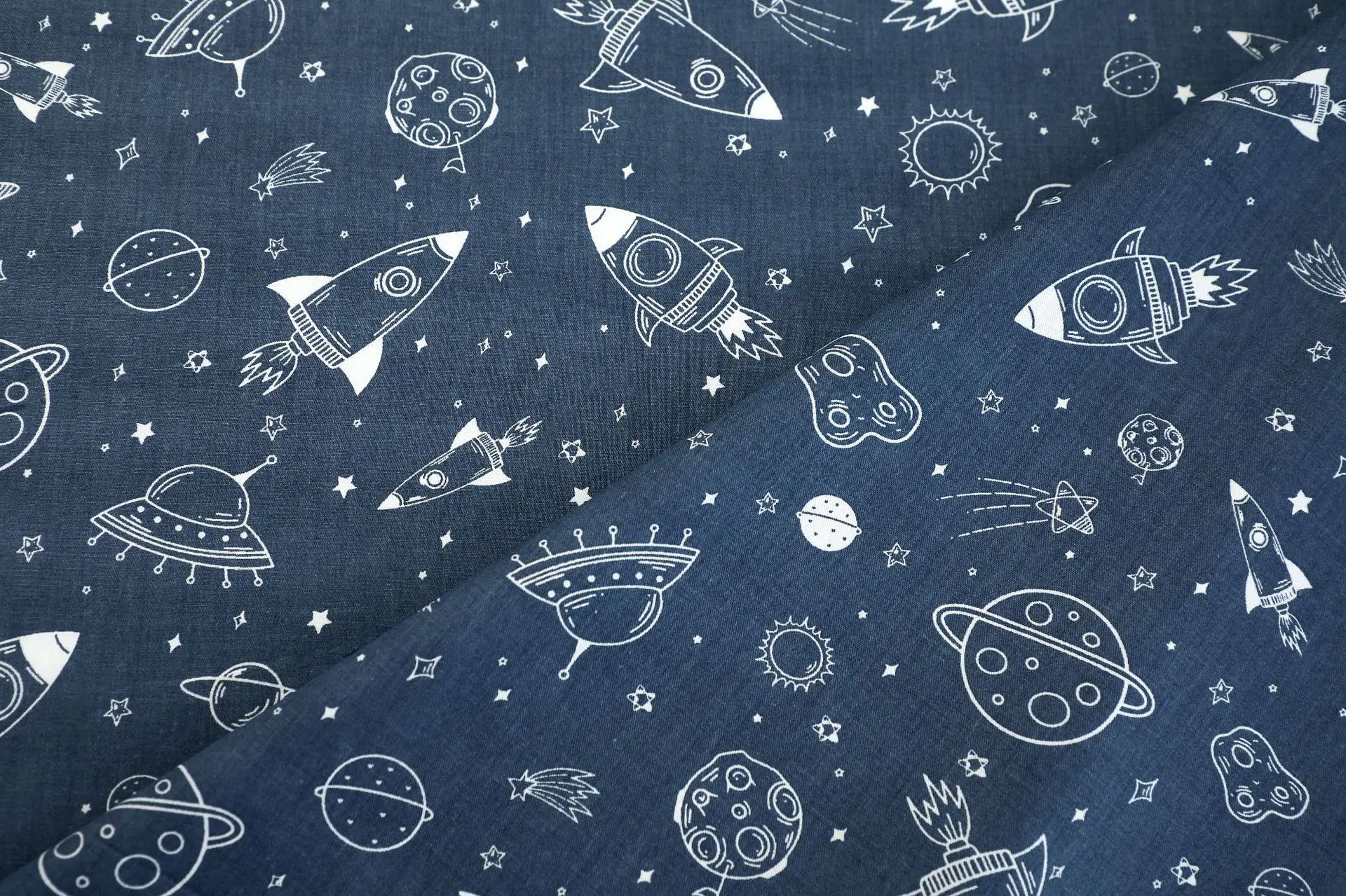 Rocket Stars 100% Cotton Fabric DIY handmade sewing craft patchwork quilting home decor tissus baby dress cloth tecido tilda