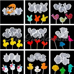 Duck/Bunny/Unicorn/Cow/Dinosaur Lollipop Silicone Mold DIY Chocolate Candy Cake Moulds Cake Decorating Tools Baking Accessories