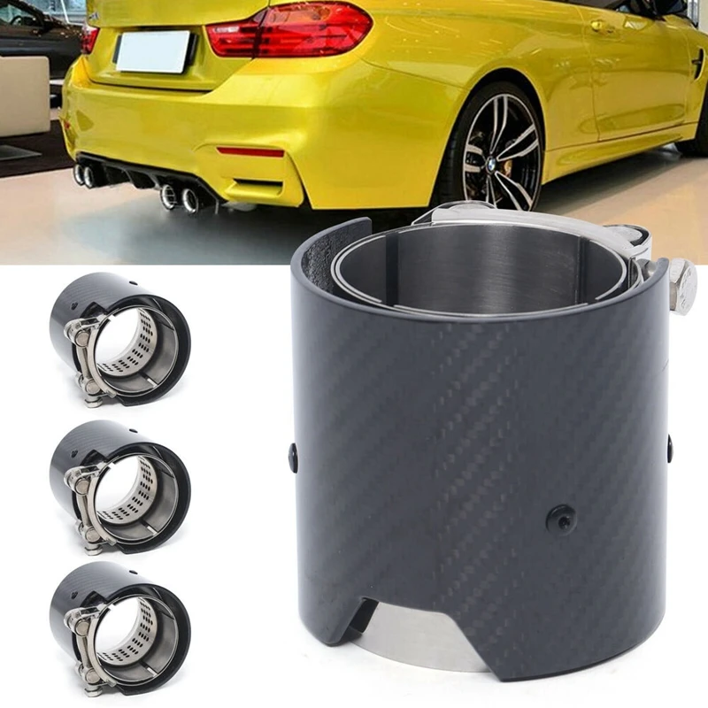 

For BMW F87 F80 F82 F83 M2 M3 M4 Glossy Matte Carbon Fiber Car Exhaust Tailpipe Nozzle Muffler Tube 70mm Inlet Stainless Steel