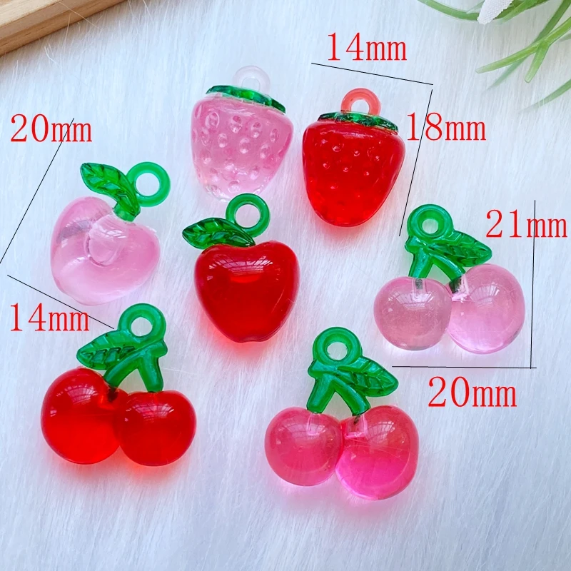 10Pcs New Cute Three Dimensional Perforated Fruit Series Cabochon Scrapbooking Hair Bow Center Embellishments DIY Accessories