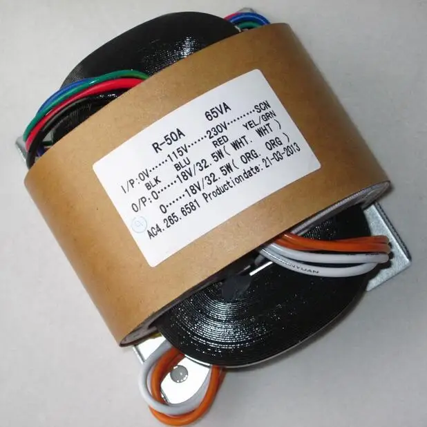 

1PCS 65W R - CORE TRANSFORMER for preamp/DAC/AMP 115 v, 230 v OUTPUT: 18V *2