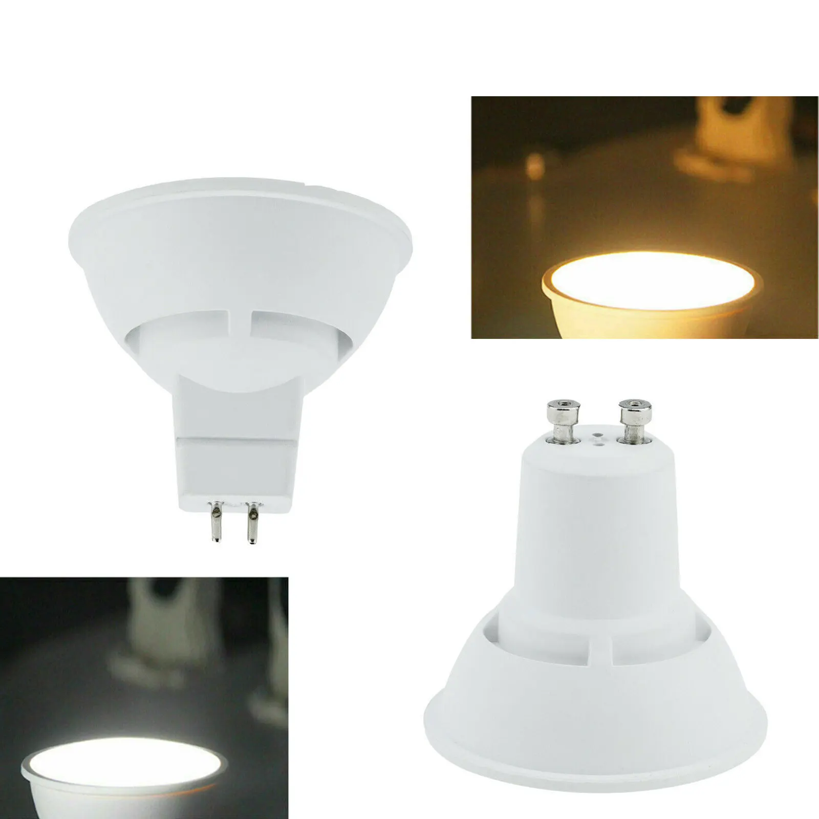 LED Spotlights Acrylic+Aluminum 10W GU10 MR16 220V 230V 240V Bedroom Table Lamp Bulbs White Spot Warm/ Cold White