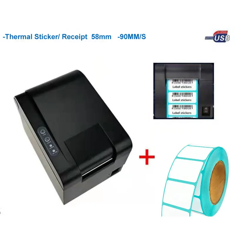 Big Discount Thermal Barcode/Label Printer Mini 58mm Sticker/Receipt Machine Qr Code Non-drying Xprinter XP-235B 236B 365B 360B