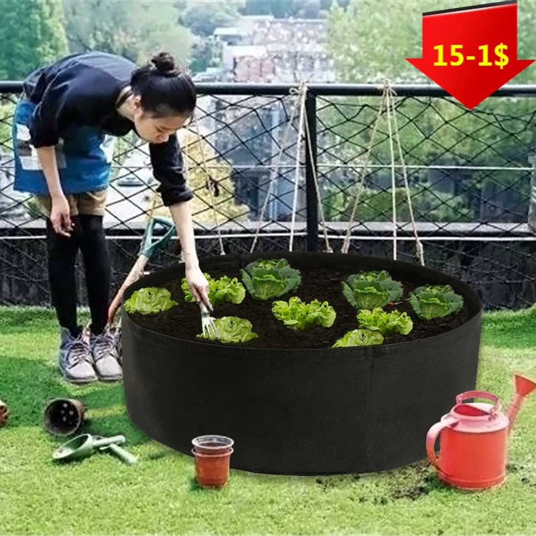 

Fabric Grow Pot Outdoor Vegetable Planter Planting Bags Garden Living Bag Felt Garden Grow Bag Garden Pots Planting Container