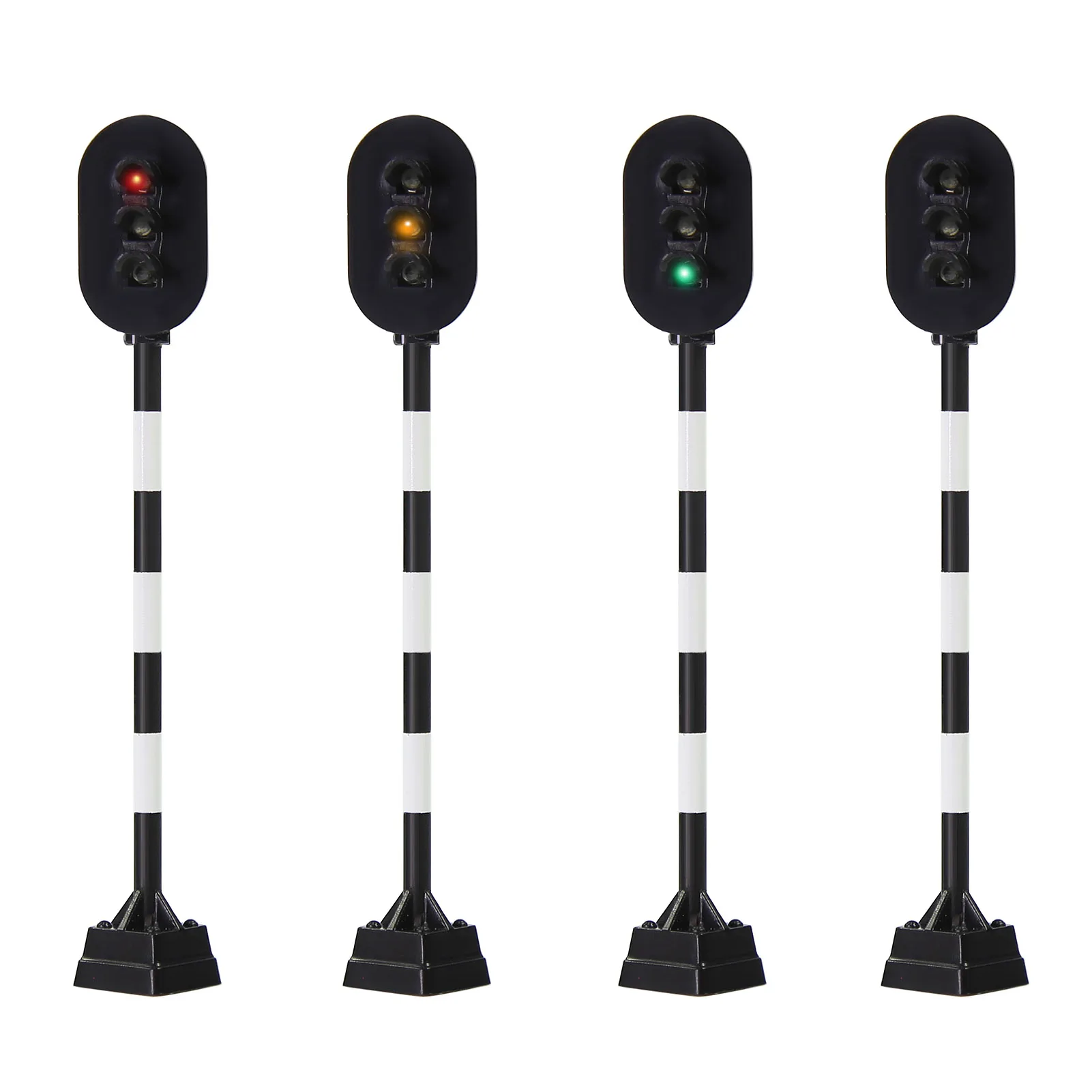 Evemodel 10pcs HO Scale 1:87 Crossing Traffic Signals 3-LEDs Road Street Block Light Red Yellow Green JTD8711RYG