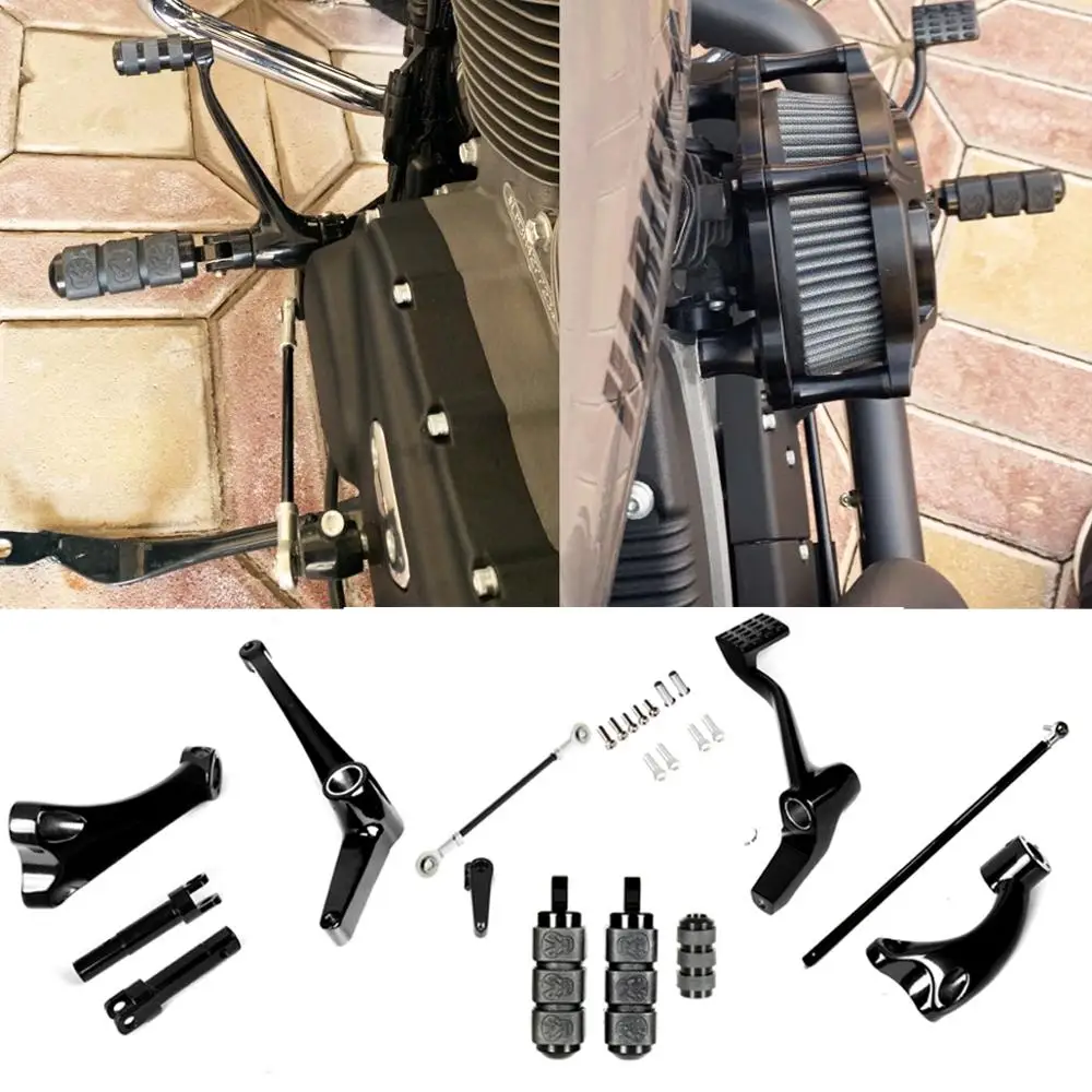 

Motorcycle Forward Control Pegs Foot pegs Foot Rests Lever Linkage For Harley Sportster XL883 XL1200 Iron 883 XL883N 2014-2023