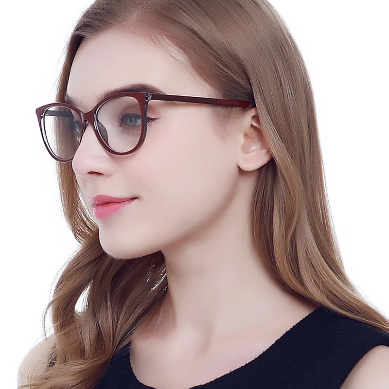 

MIZHO Protect Eyesight Anti Blue Light Glasses Frame Ladies Look At Phone Eyewear Blocking Glare Computer Glasses Women Cat eye