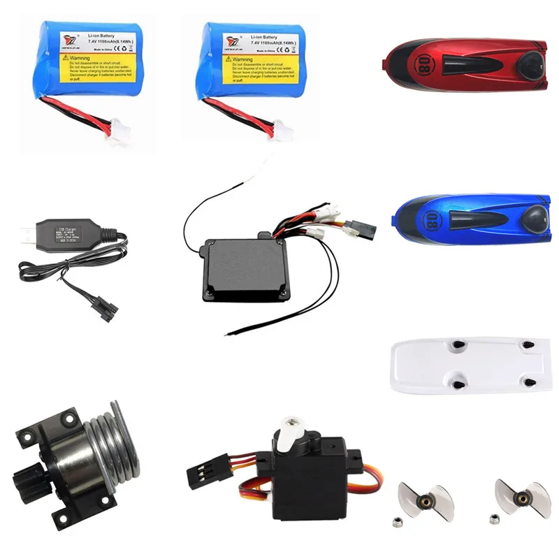 HJ808 HJ-808 RC hors-bord pièces de rechange 7.4V 1100mAh batterie/récepteur conseil/hélice/moteur pour HJ808 HJ-808 RC bateau accessoires