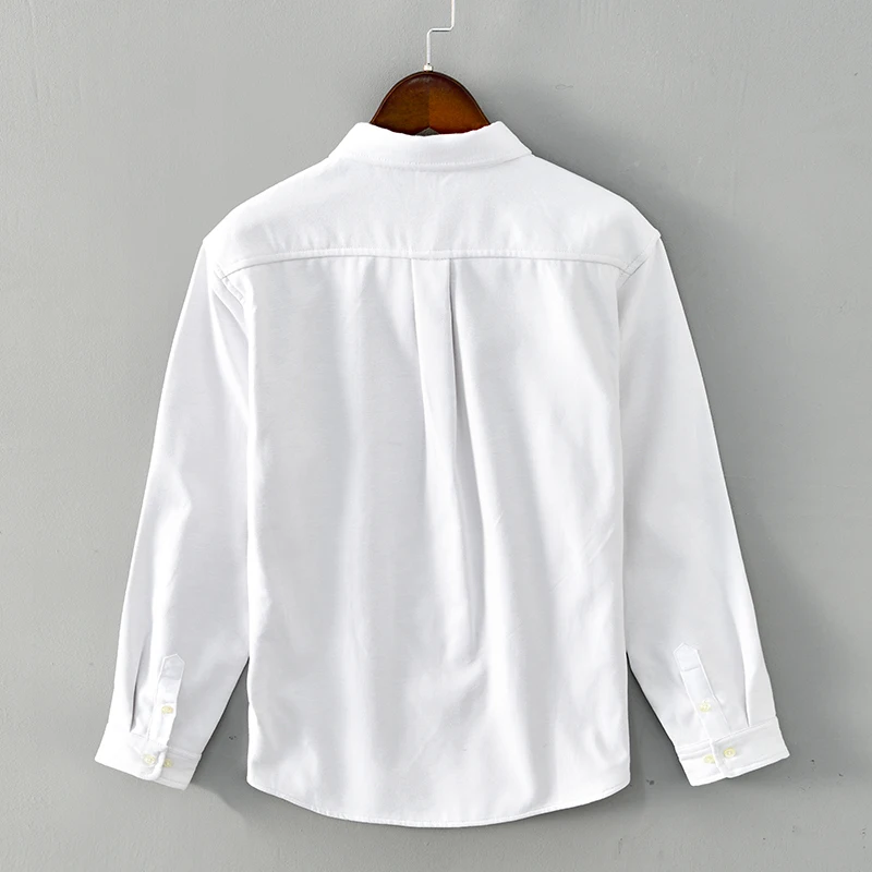 Designer New Long-sleeved Cotton Plus Velvet Thickening White Shirt Men Brand Trend Solid Casual Warm Shirts For Men Chemise
