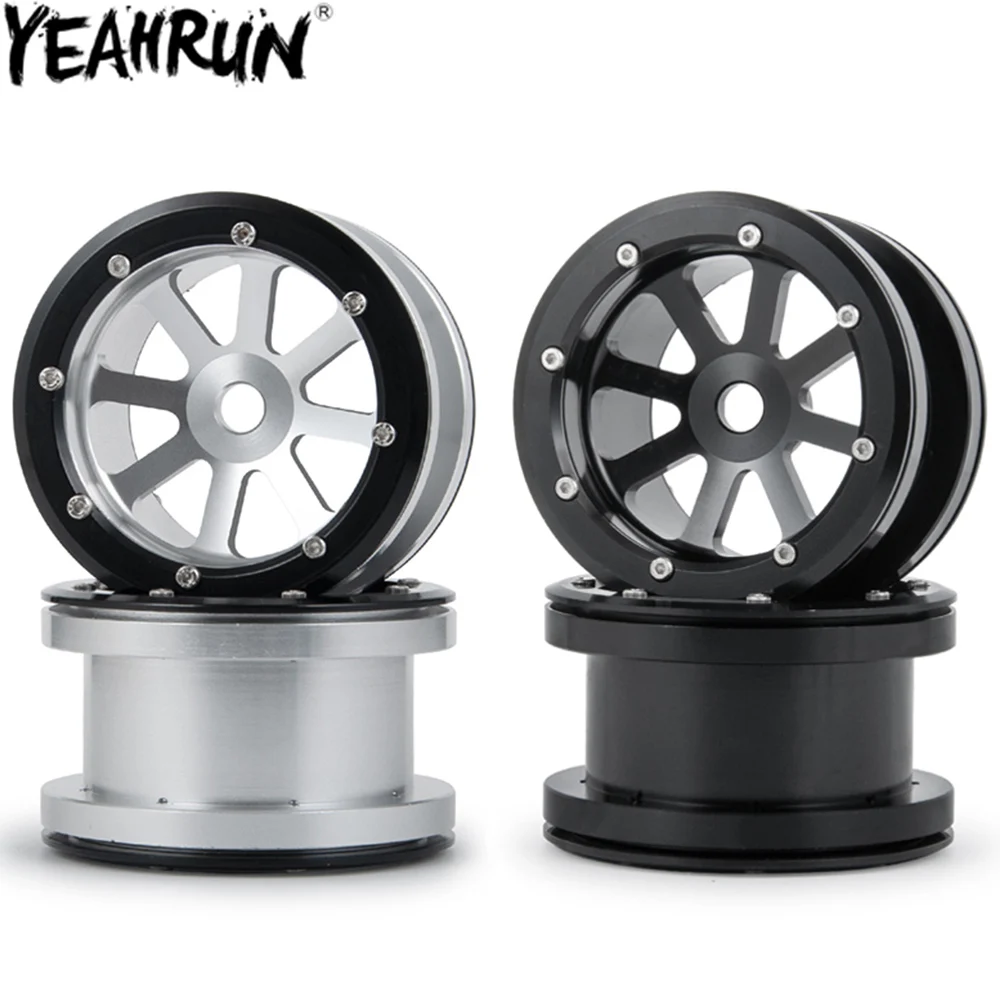 YEAHRUN 2.2 Inch Beadlock Wheel Rims Hubs for 1/10 RC Crawler Car Axial Wraith SCX10 RBX10 TRX6 Redcat BAJAREY 4WD Parts