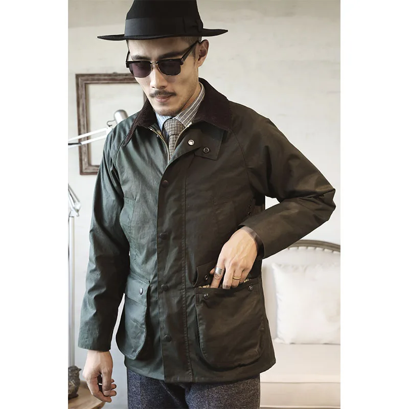 BBR-0002  Asian Size Super Quality Anti Crease Retro Waxed Canvas Cotton Stylish Water Proof Jacket