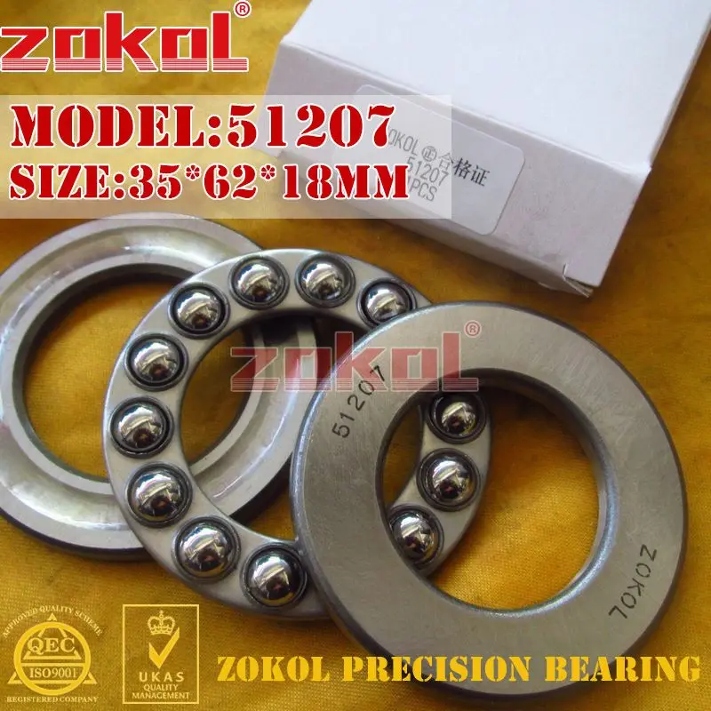 ZOKOL Thrust Ball Bearing 51108~51118 51205-51212 51304-51309 51405 51406 51109 51110 51111 51112  51206 51208  51305 51306