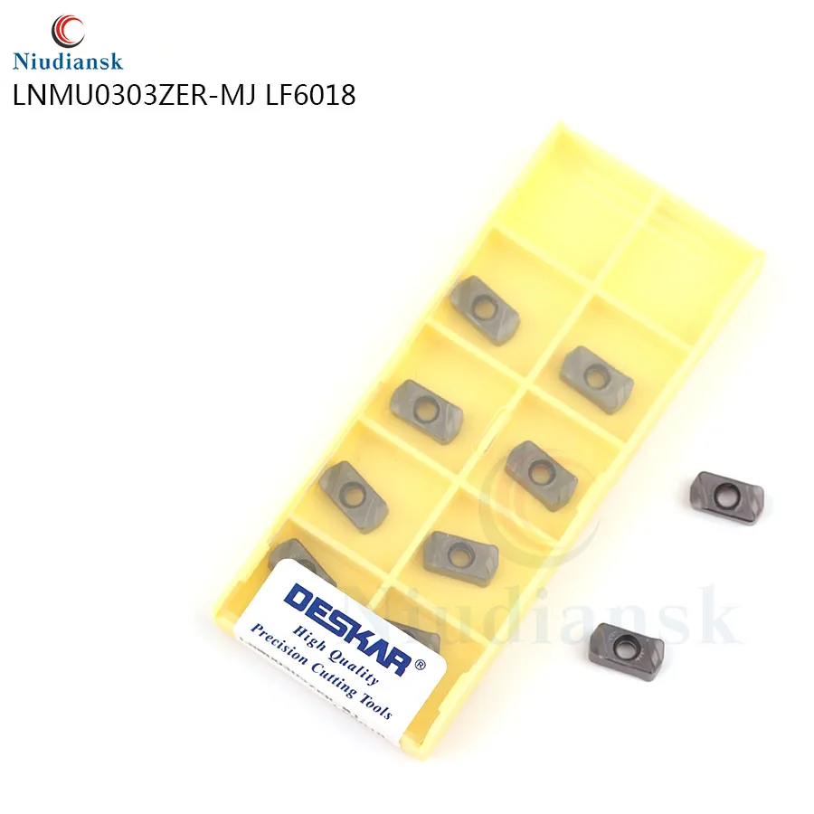 Deskar lnmu0303zer mj lf6018 inserções de carboneto fresa cnc torno lâminas de corte moagem ferramentas de gerencio, para aço inoxidável