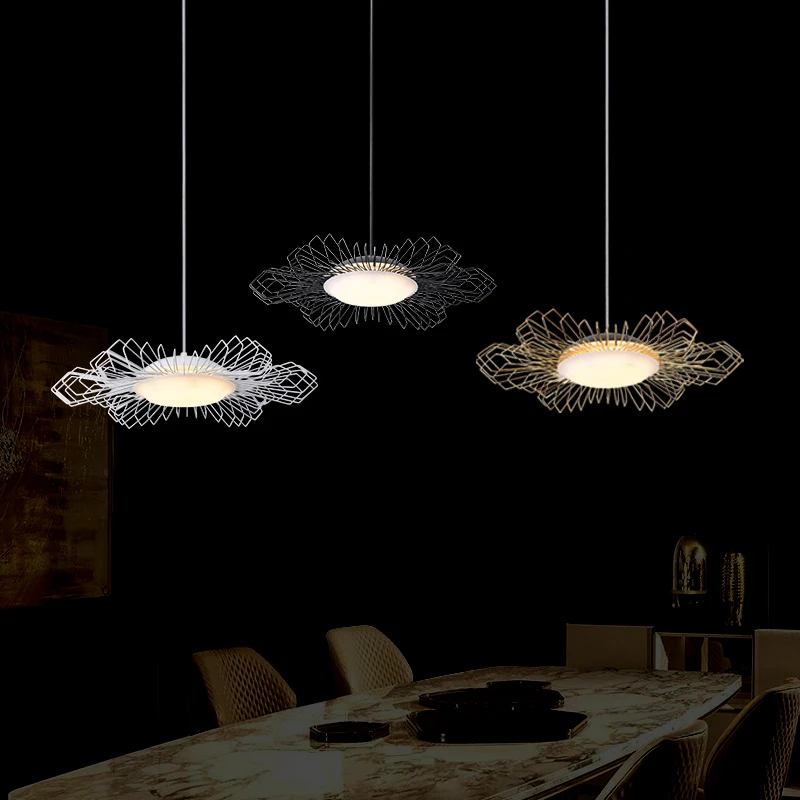 Nordic metal pendant lights flower scandinavian lamp design lamp replica For Minimalist Decoration kitchen pendent lighting