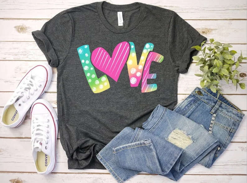 Unisex Love Valentines DayCouple Matching Gift For Wife, Mother's Day Shirt 100% cotton kawaii gothic clothes y2k Drop shipping