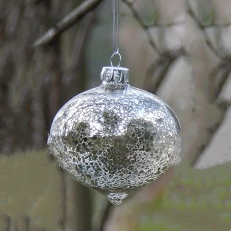 16ピース-パック直径-8センチメートル小型インナー銀クラフトガラスタマネギ家の装飾クリスマスの日ハンギングオーナメント手作りギフト