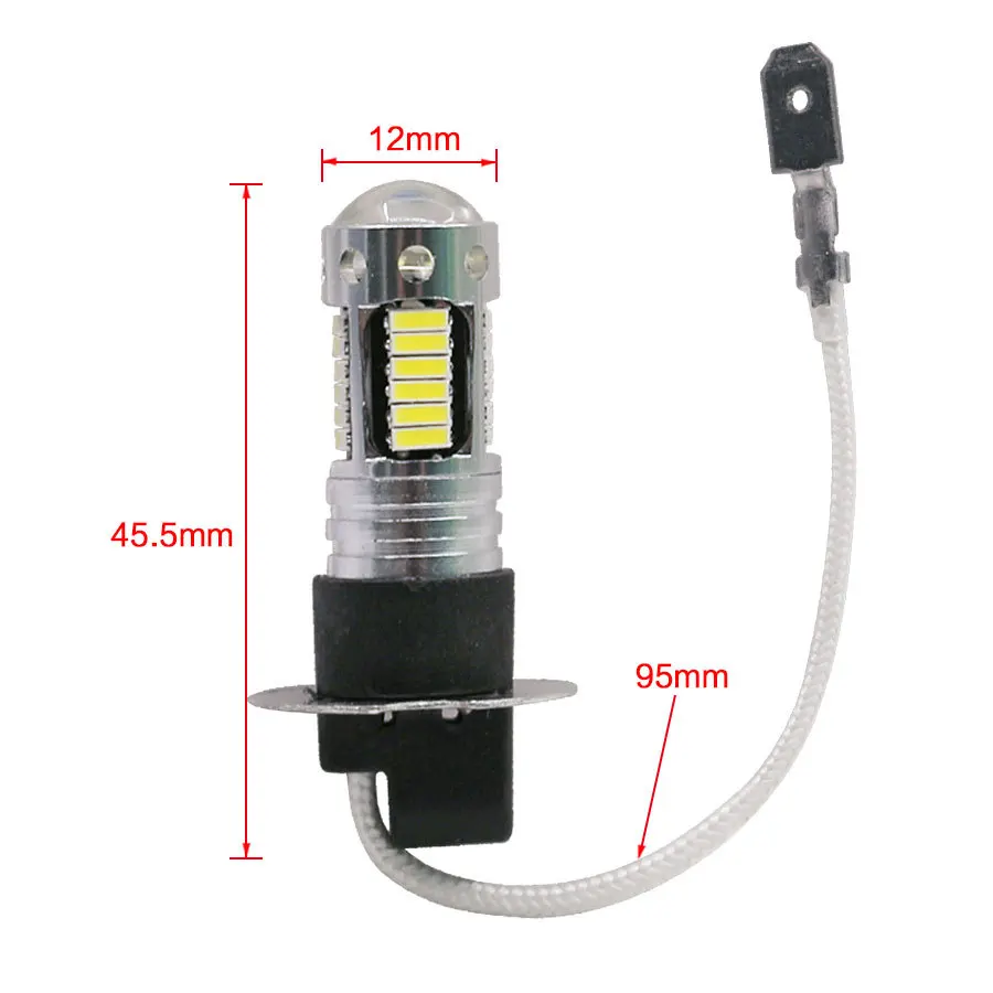 2pcs High Power DRL Lamps 30SMD 4014 H3 LED Replacement Bulbs For Car Fog Lights Daytime Running Lights White Red Blue Amber