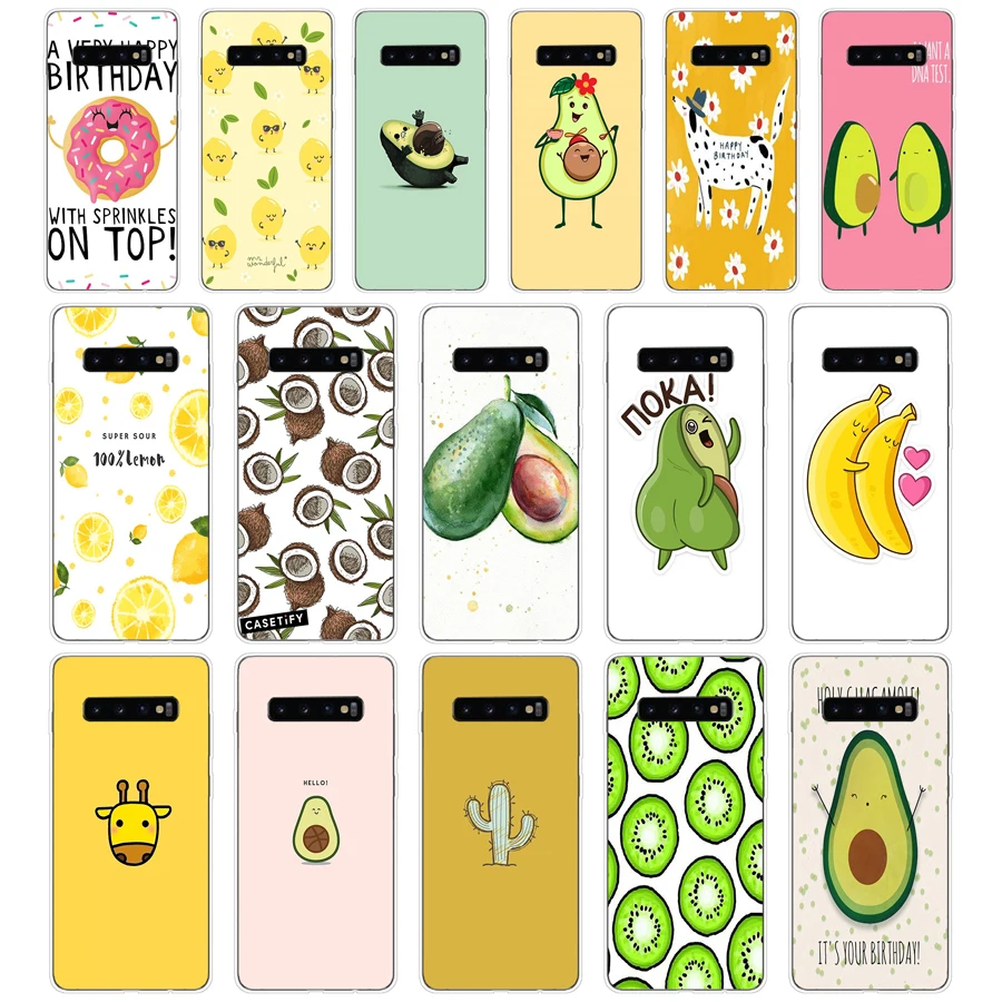 071FG Cute Avocado Food Pattern Soft Silicone Tpu Cover Case for Samsung Galaxy A01 A10 M11 M21 S10 S20 J1 2016 Plus case