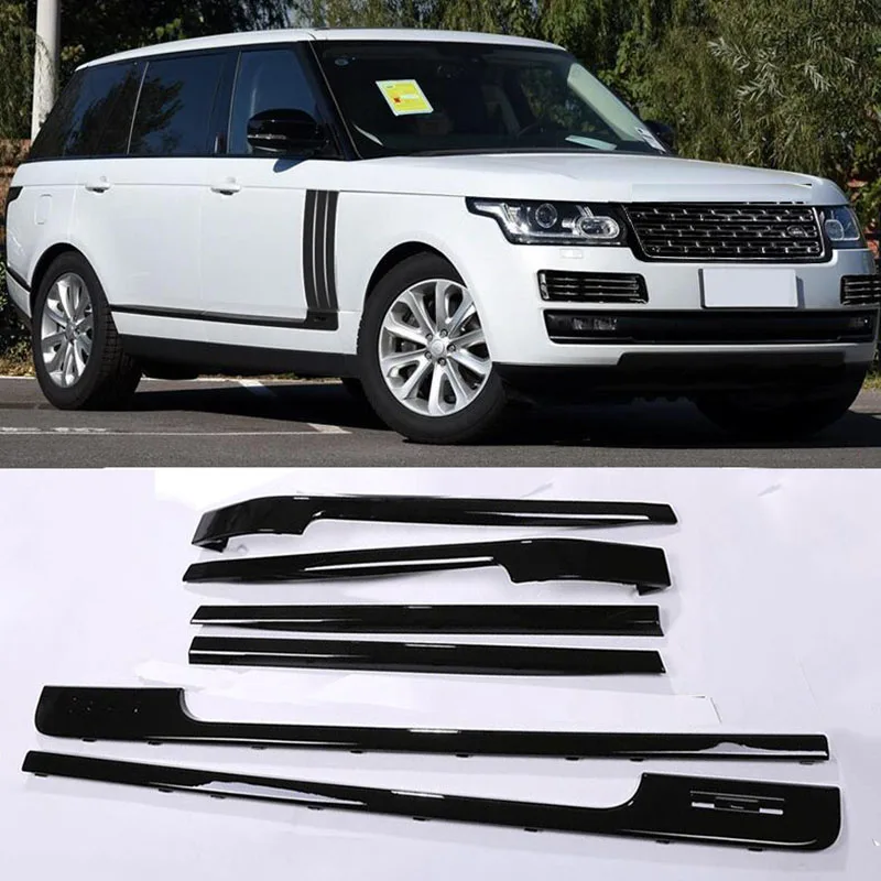 For Land Rover Range Rover Vogue L405 2013-2021 6pcs ABS Chrome Silver Black Door Side Molding Trim Strip Kit