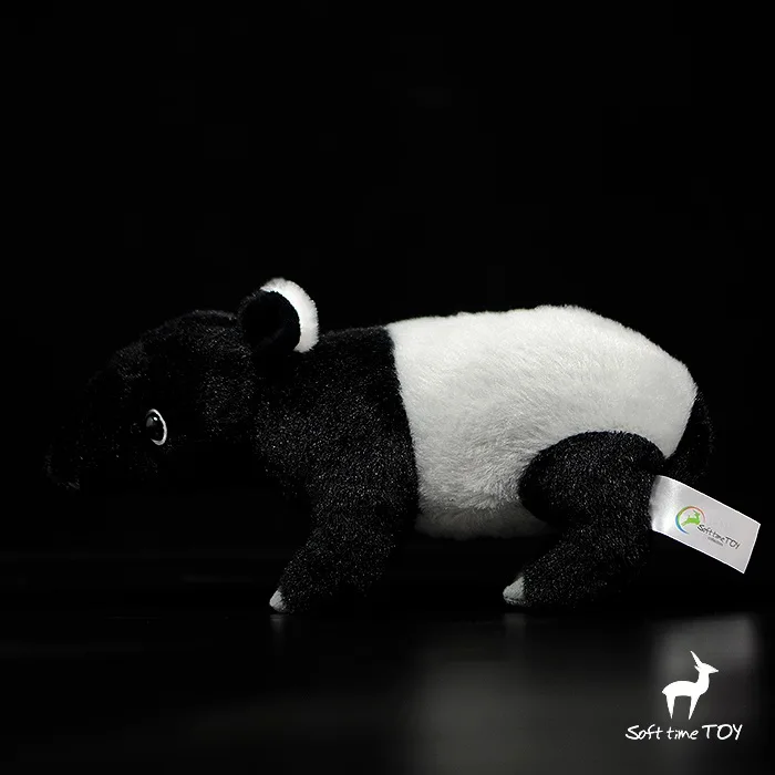 Real Life Asian Tapir Plush Toys Stuffed Animal Toy Soft Lifelike Malayan Tapir Dolls Kids Toys