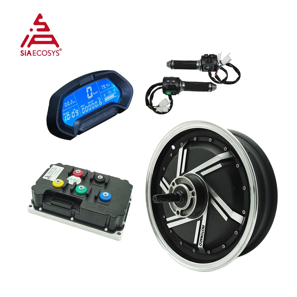 

QSMOTOR 273 8000W V4 Hub Motor 96V 140KPH conversion kit with SIAYQ96850 Controller for Electric Motorcycle E-Scooter