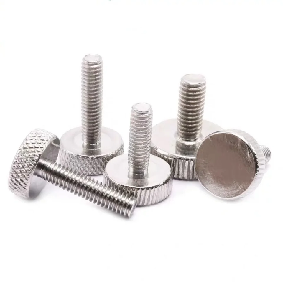 

10Pcs DIN653 GB835 M4 M5 M6 304 Stainless Steel Flat Head Knurled Thumb Screw Hand Tighten Computer Screws