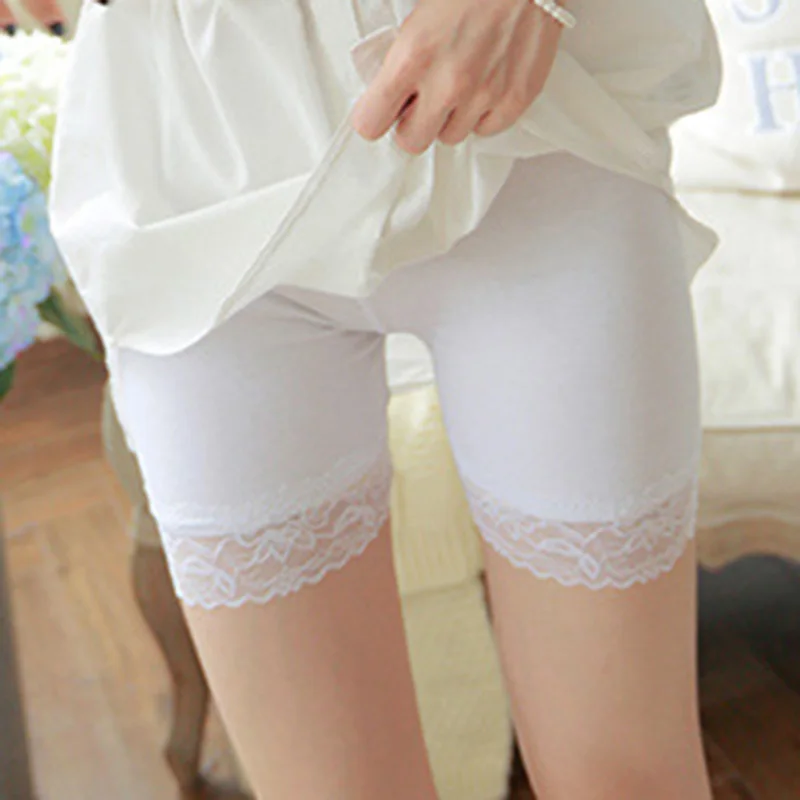 Summer Women Safety Shorts Seamless Soft Lady Leggings Lace Under Skirt Short Pants H9