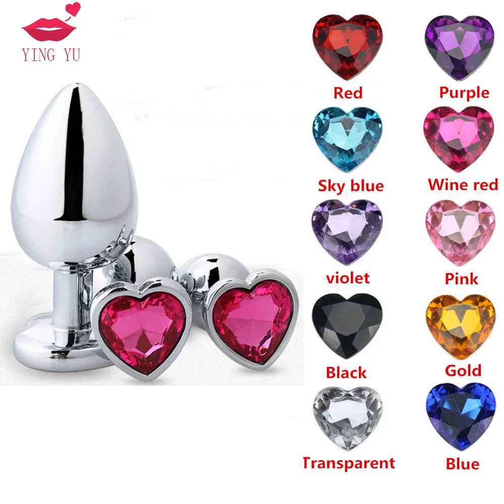 Anal Plug Stainless Steel Metal Butt Plug Crystal Jewelry Heart Buttplug Stimulator Masturbator Dildo Adult Sex Toys 18 Products