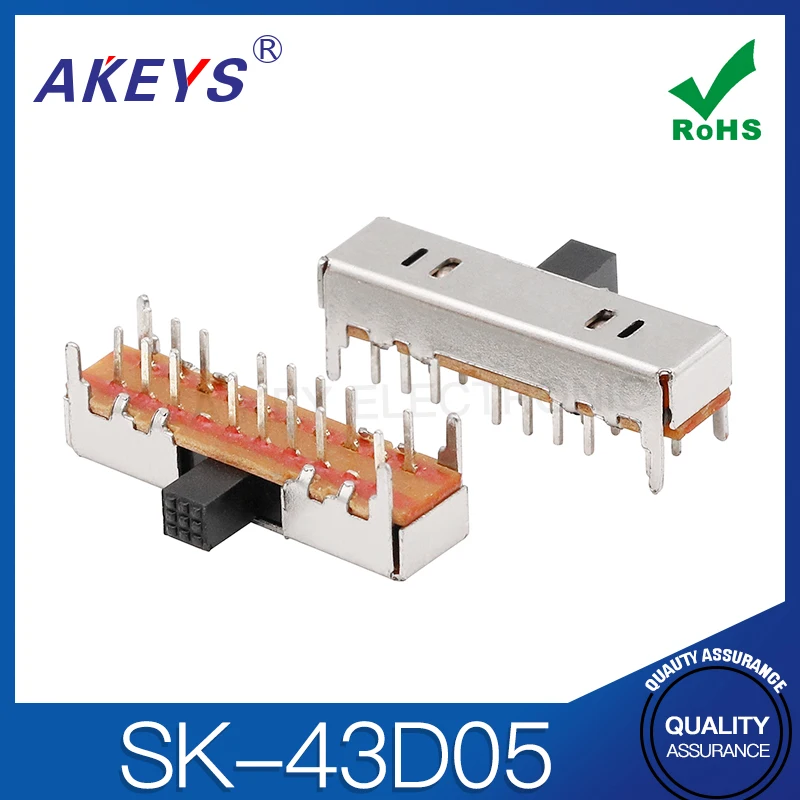 SK-43D05 (4P3T) handle 3MM 3 level side-dial switch 4 fixed feet 16 feet horizontal