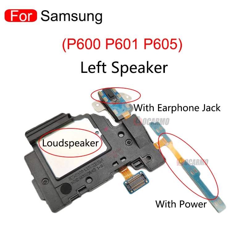 Power On Off Volume Luidspreker Headset Jack Flex Kabel Voor Samsung Tab Note 10.1 P600 P601 P605 Usb Opladen port Reparatie