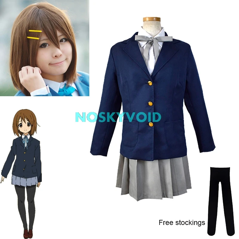 Anime K-ON! Akiyama Mio Costume Hirasawa Yui Cosplay Wig High School Girls Uniforms Woman JK Uniform Halloween Party Costumes