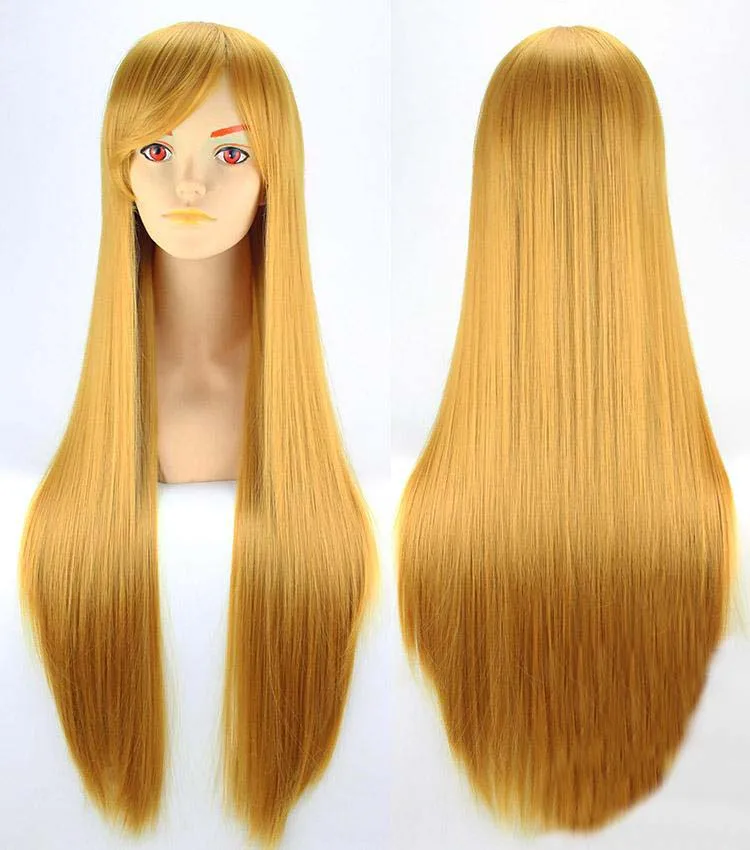 80CM Women Lady Customized Long Straight Hair Multi Color Head Wear Party Performance Prop