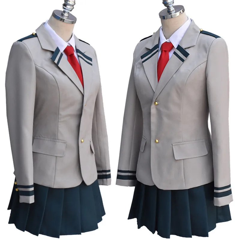 Boku No Hero Academia BNHA Uraraka Ochako Cosplay Costume School Uniform Halloween