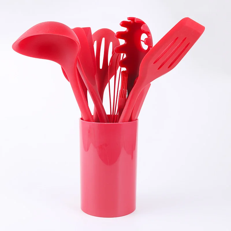 1pcs Silicone Kitchen Utensils Non-stick Kitchenware Cooking Tools BBQ Spoon Spatula Ladle Egg Beaters Tools bar Accessories