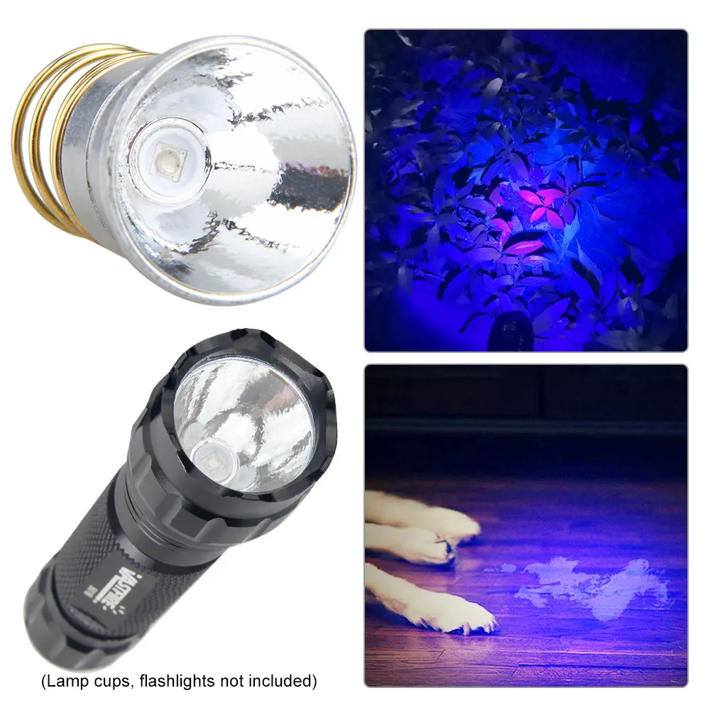 Lanterna de led verde vermelha uv 395nm azul 26.5mm, bulbo de led substituível de lm para lâmpada de cabeça da tocha segunda peça/502b