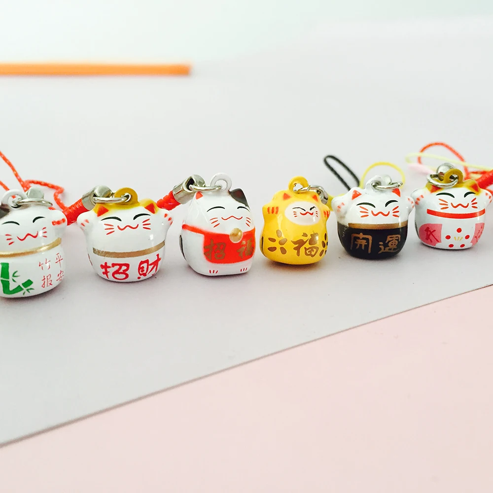 1 قطعة kawaii القط جرس الهاتف الأشرطة لطيف لاكي القط سحر قلادة ل فون اكسسوارات الهاتف المحمول الأشرطة الجدة الهدايا #2