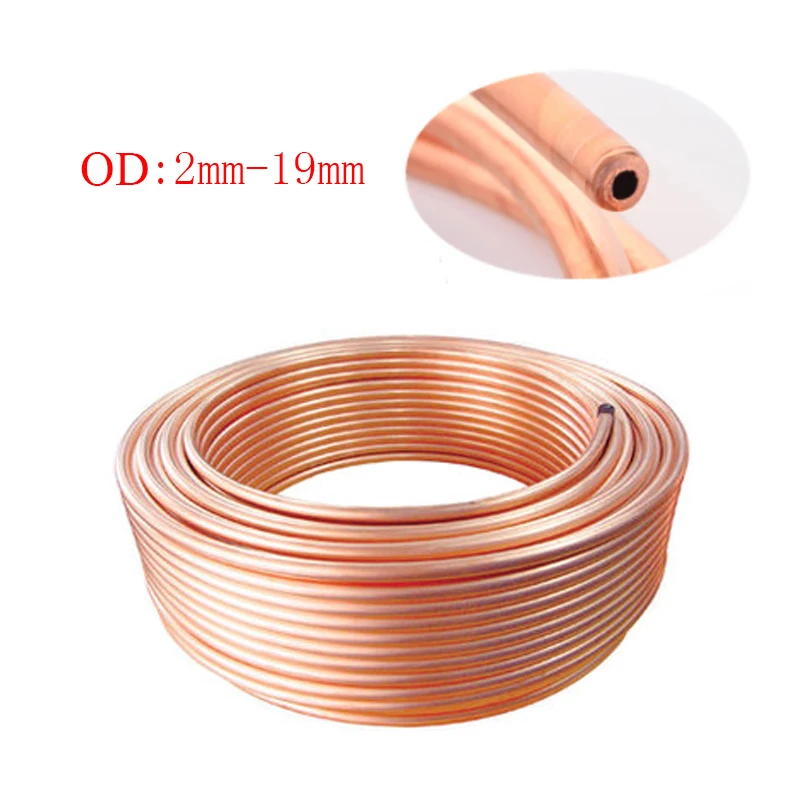 1m/3m OD 2mm-12.7mm Copper Coil / Air Conditioning Refrigeration Tubing /T2 Soft Coil Copper Tubes