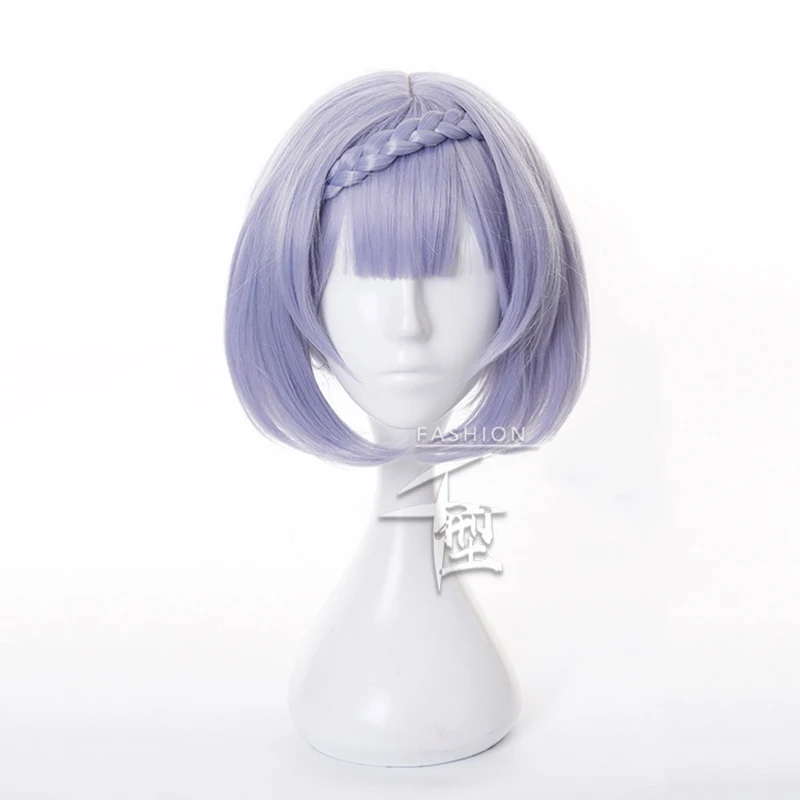 

Game Genshin Impact Noelle Women Short Wig With Braid Cosplay Costume Heat Resistant Synthetic Hair Wigs