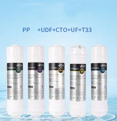 10 inch Korean flat mouth quick connect filter element PP/UDF/CTO/UF/T33 five-stage water purifier filter element